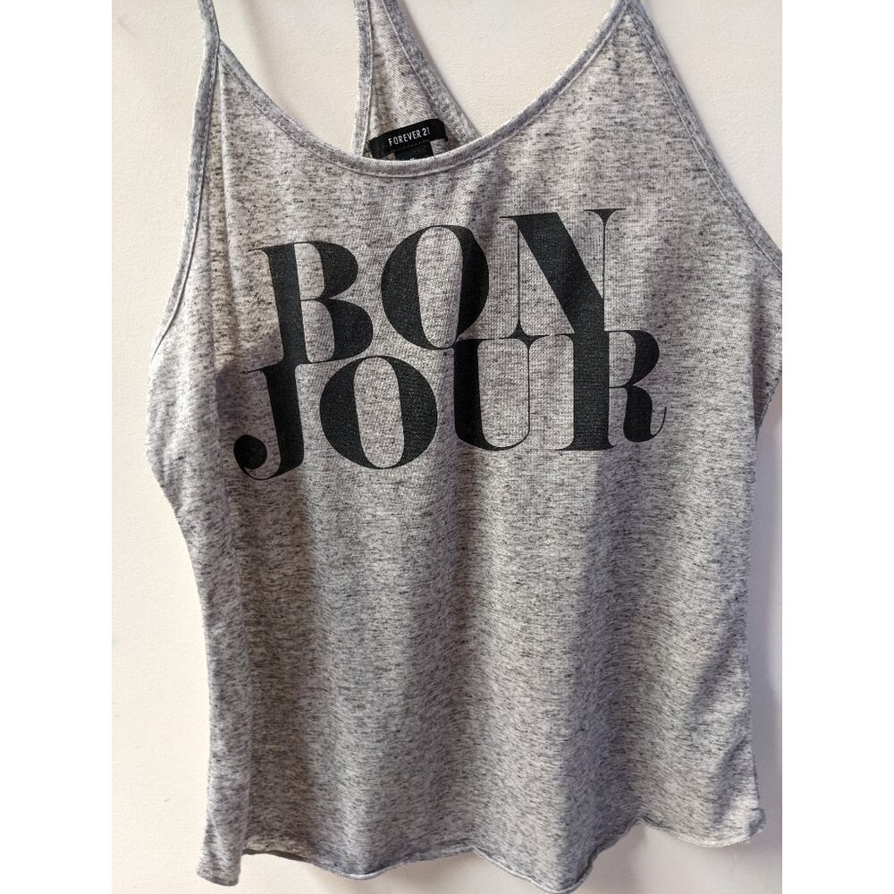 2/$20 BONJOUR Grey Racerback Tank Top